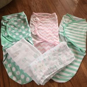 ***SOLD***Lot 3 sleep sacks/2 Aden+Anias blankets